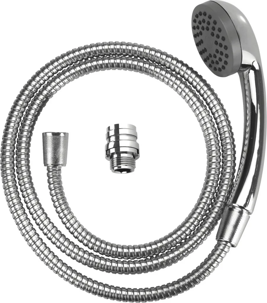 Douchette Lavabo Flexible 150 cm Chrome avec Adaptateur pour Robinetterie