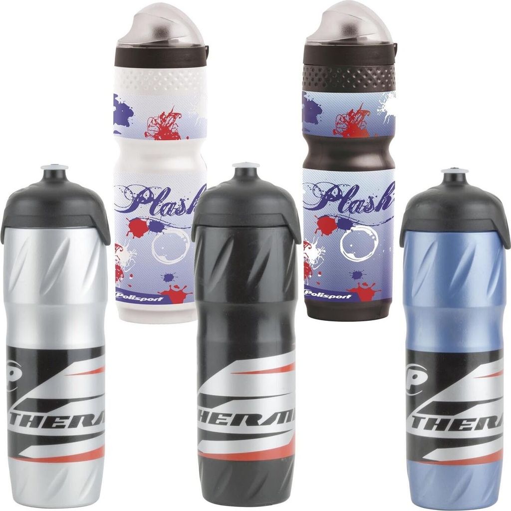 Polisport Thermosflasche warm/kalt Trinkflasche Fahrradflasche 500 ml Flasche, Herstellernummer:MONZ63144, Farbe:plash weiss