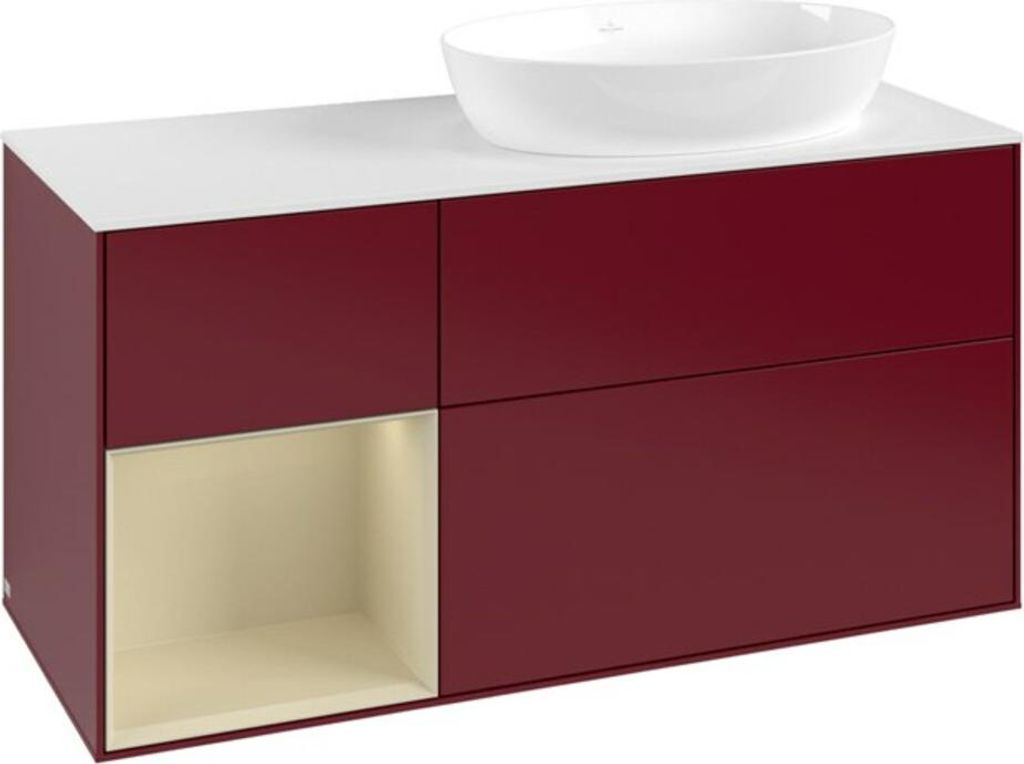 V&B Waschtischunterschrank Finion 120cm, Pl wh. m, Reg si Gr m Lac, Peo m