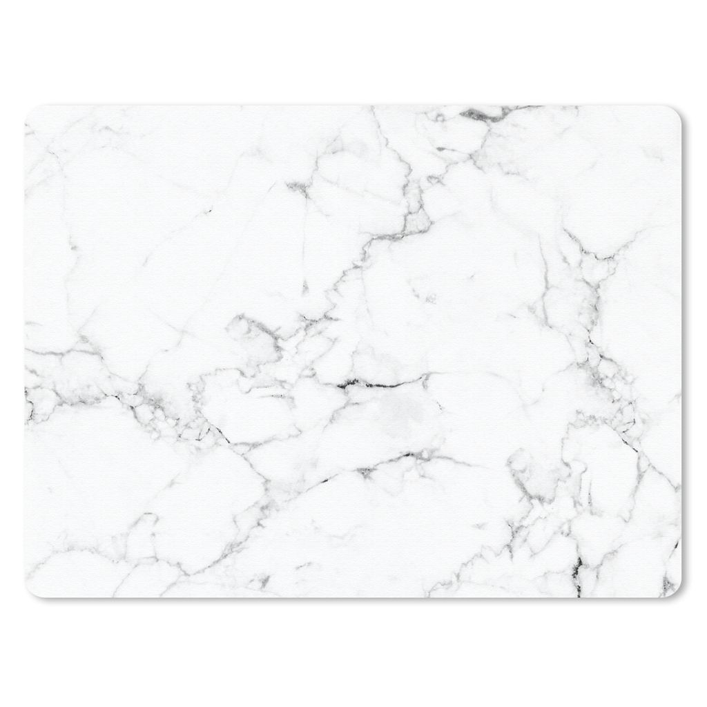 MuchoWow Mauspad Mousepad Marmor - Weiß - Grau - Luxus - Marmoroptik - Strukturiert 23x19 cm - Mousepads - Maus Mat - Pad - Mausunterlage - Schr...