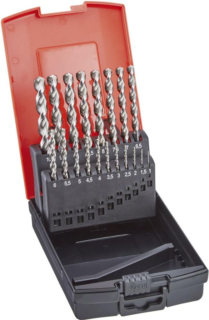 Format Spiralbohrer-Set DIN338 HSSE Typ TF 1,0-10,0mm um 0,5mm steigend 19-teilig