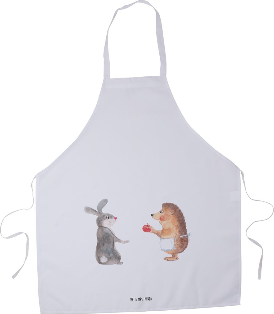 Mr. & Mrs. Panda Grillschürze Hase Igel - Weiß - Geschenk, Kochkleidung, Servierschürze, Trennungsschmerz, Lustige Sprüche, Küchenzubehör, Ko...