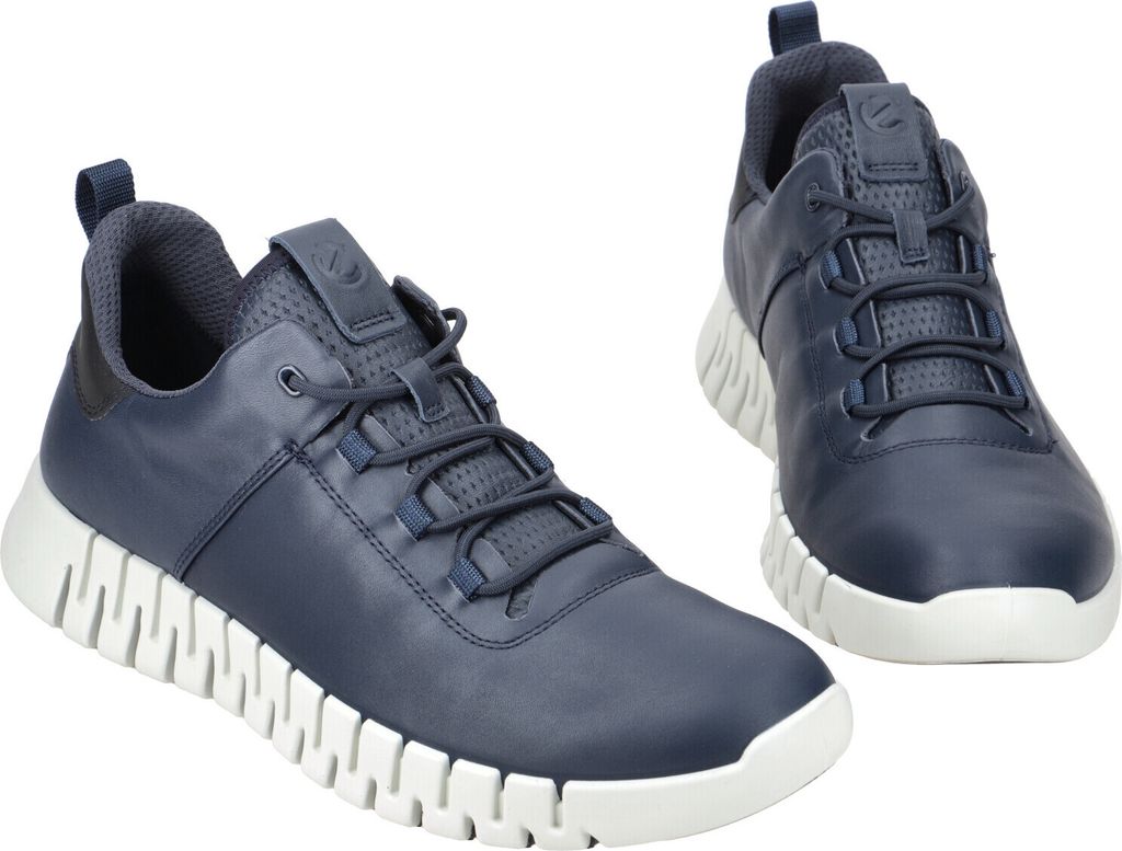 Ecco GRUUV Herrenschuhe - bequeme Schnür Halbschuhe blau Produktbild 