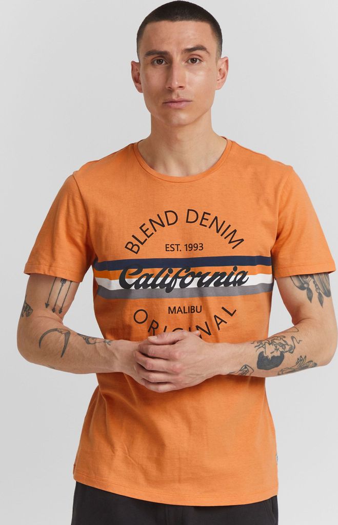 BLEND BHAdamus - 20714724ME Herren T-Shirt Longshirt Basic