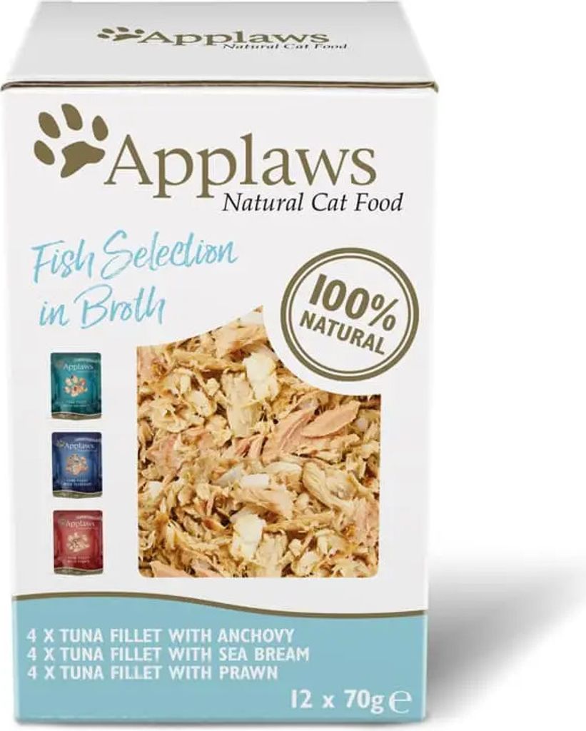 APPLAWS Fish selection multipack in broth - nassfutter für Katzen - 12x70g