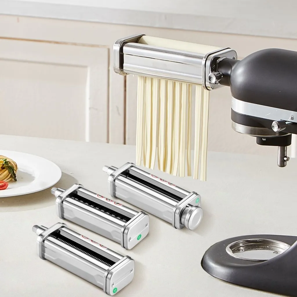 Machine à pâtes en inox 3 pièces avec rouleaux réglables et brosse incluse - 8