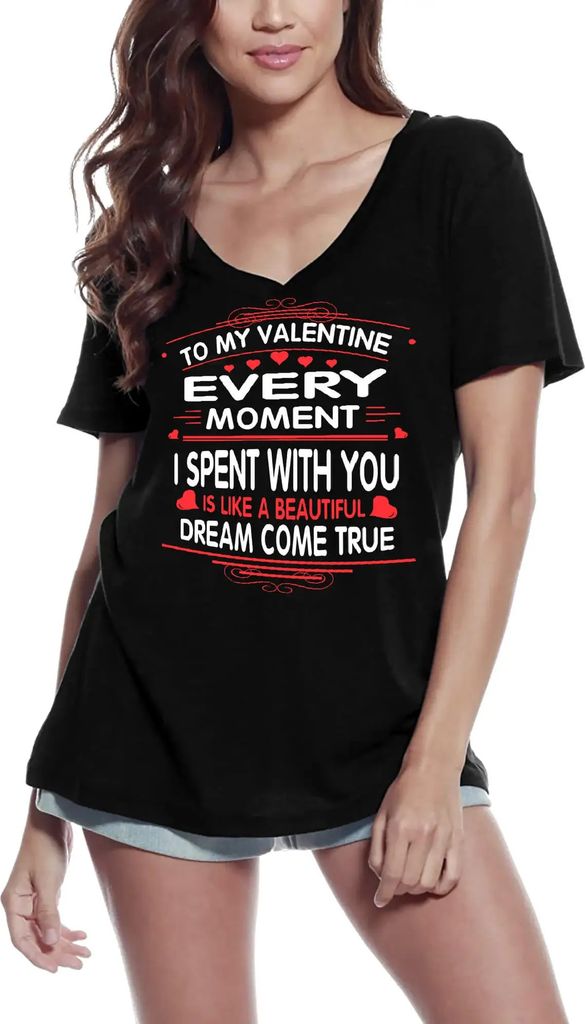 Damen Grafik T-Shirt V-Ausschnitt Auf meinen wahr gewordenen Valentins-Traum - Liebe – To My Valentine Dream Come True - Love – Öko-Verantwort...