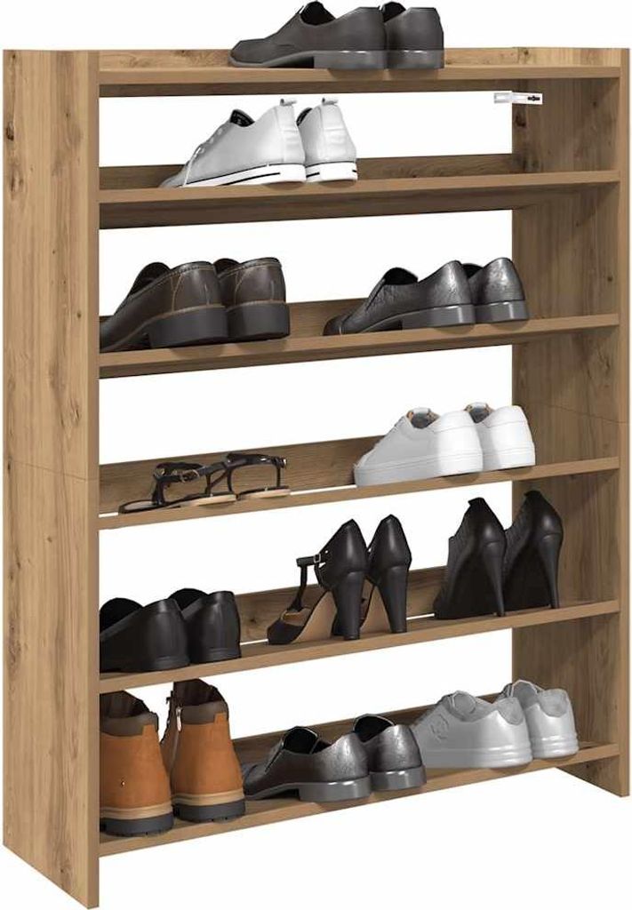 vidaXL Stojak na buty Artisan dąb 80x25x100 cm materiał Zdjęcie produktu 