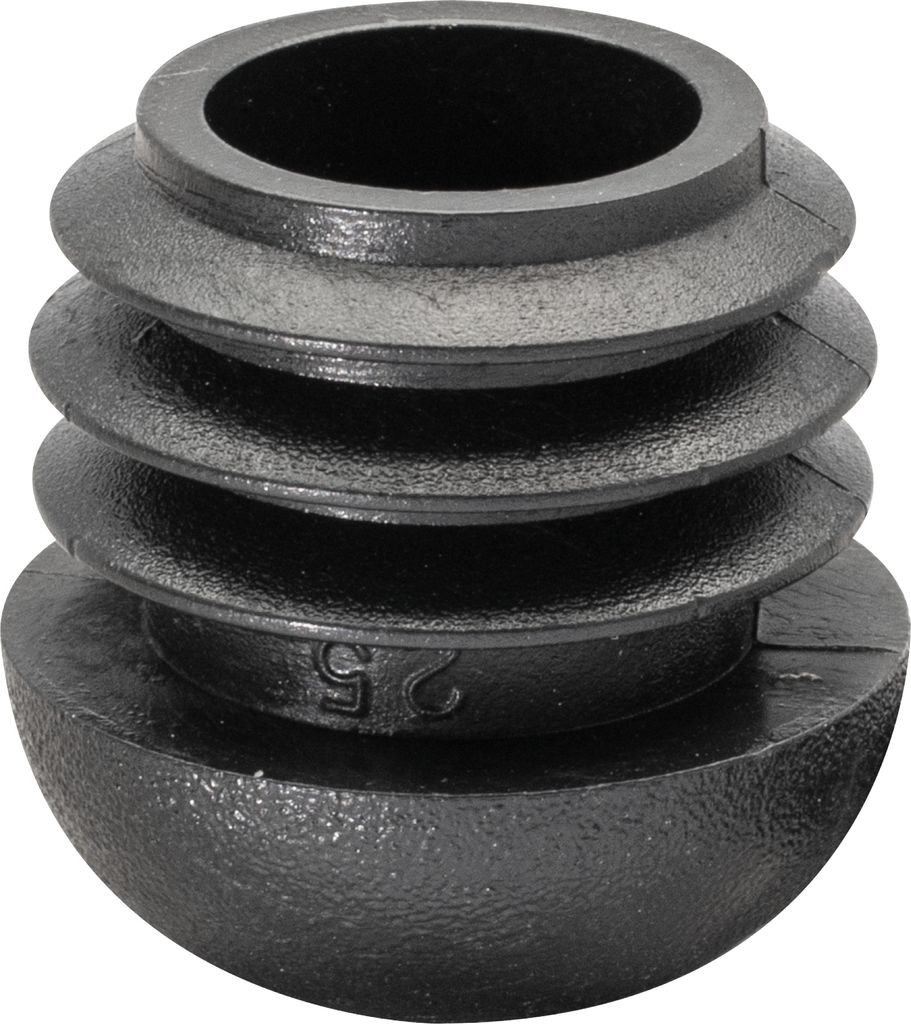WAGNER Möbelgleiter für Stahlrohr rund 4tlg. - Durchmesser Ø 23 / 25 x 27 mm, Abrieb 12 mm, Kunststoff schwarz - 15005499