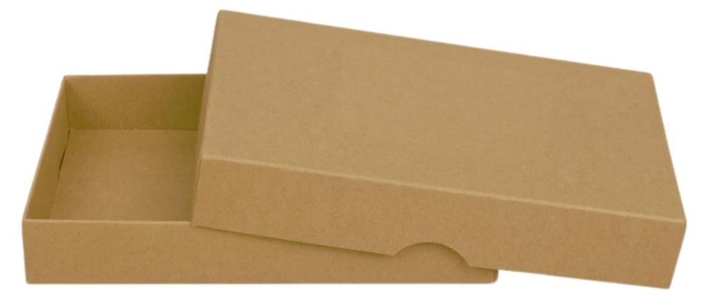 Faltschachtel 11,5 x 15,5 x 2,5 cm, Braun, mit Deckel, Produktbild 