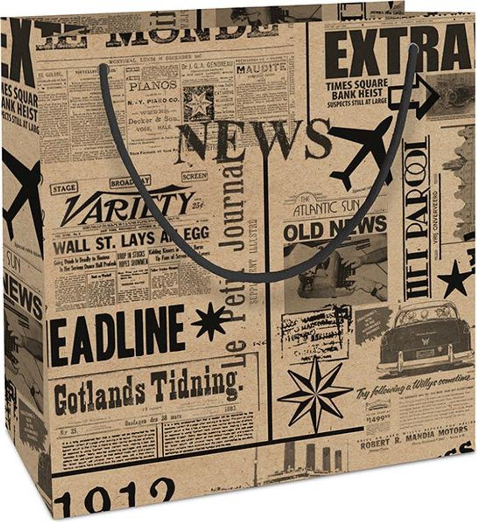 Geschenktasche Zeitung 20 x 21 cm
