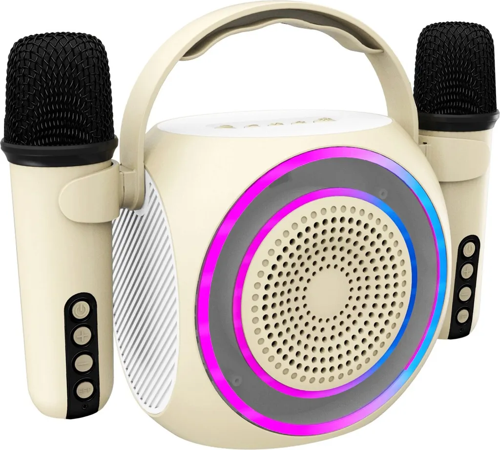 Pack Karaoké Maison complet : Enceinte Lumineuse et 2 Micros sans fil