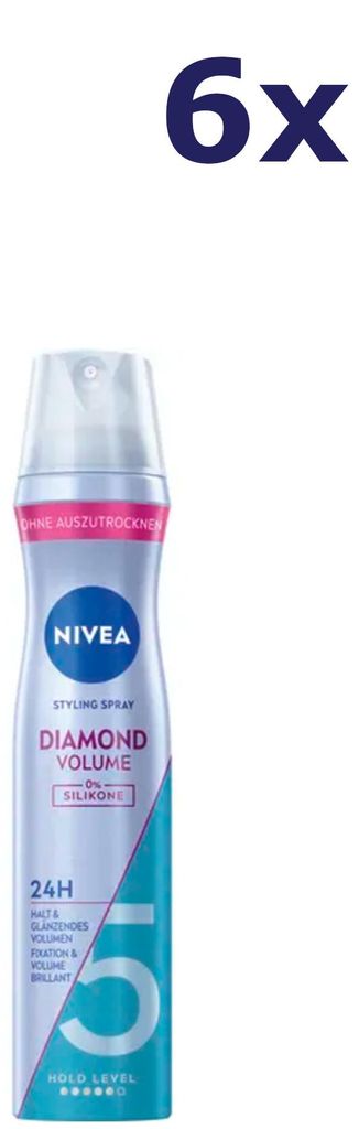 6x Nivea Haarspray Nr. 5 Diamond Volume 250 ml
