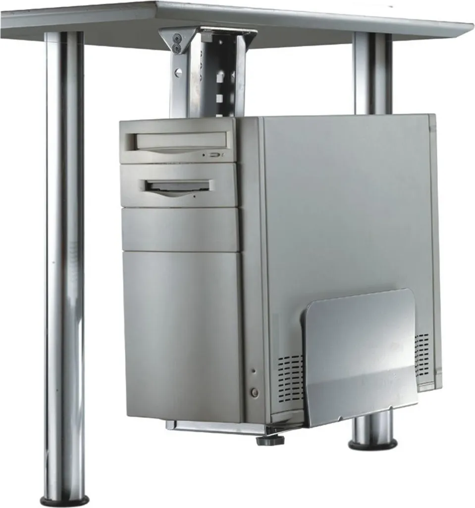 Support Unité Centrale sous Bureau Neomounts CPU-D200SILVER Métal Argent