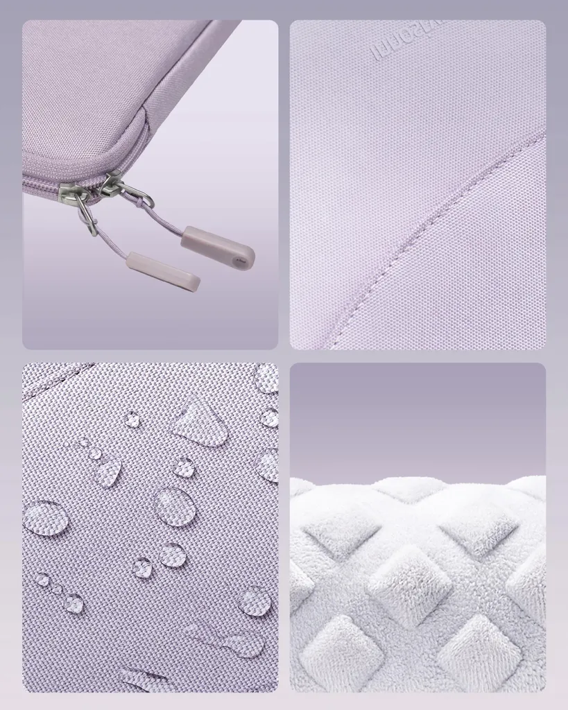 Sacoche Ordinateur 16 Pouces Imperméable Violette avec Étui de Rangement - 7