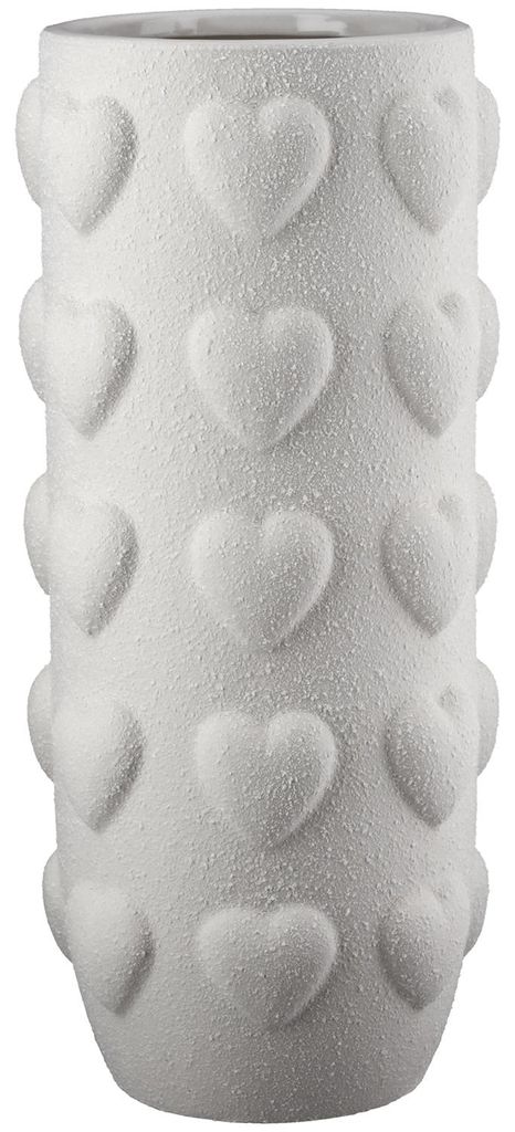 Gilde Vase, "Herzlich", Keramik, weiß, VE 2, H. 25 cm, D. Produktbild 