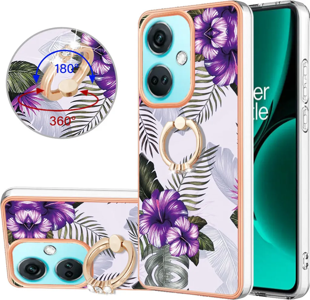 Custodia OnePlus Nord CE3 Viola in Offerta: Silicone e Anello Grip