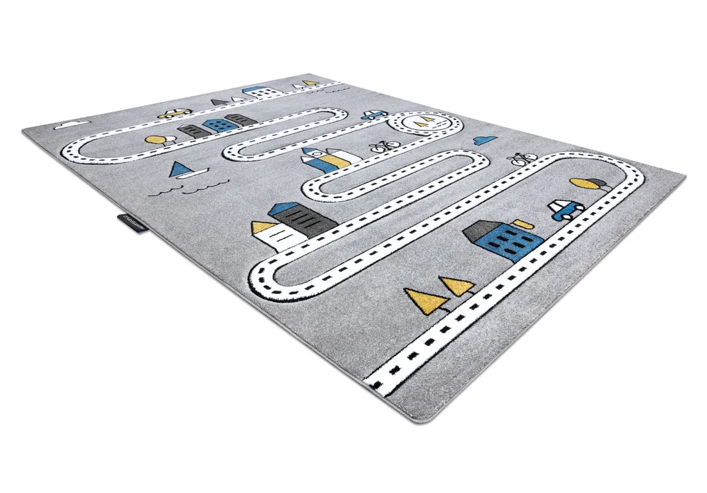 Grand Tapis de Salon Gris Petit Street Rue 240x330 cm Style Scandinave