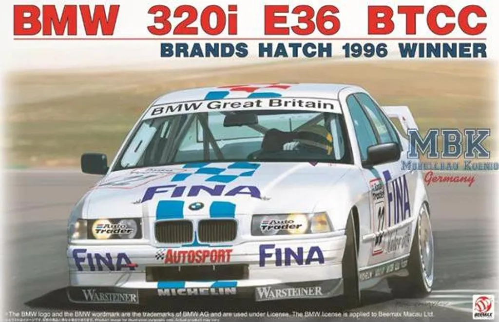 BMW 320i E36 BTCC 1996 BEEMAX 24045 - Maquette Haute Fidélité 1:24