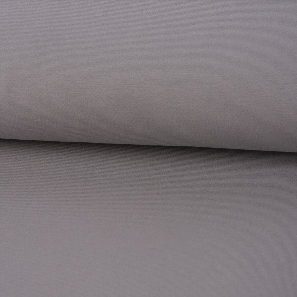 Sweatstoff Meterware Bio Soft Sweat dünn uni Hellgrau 1,5m Breite