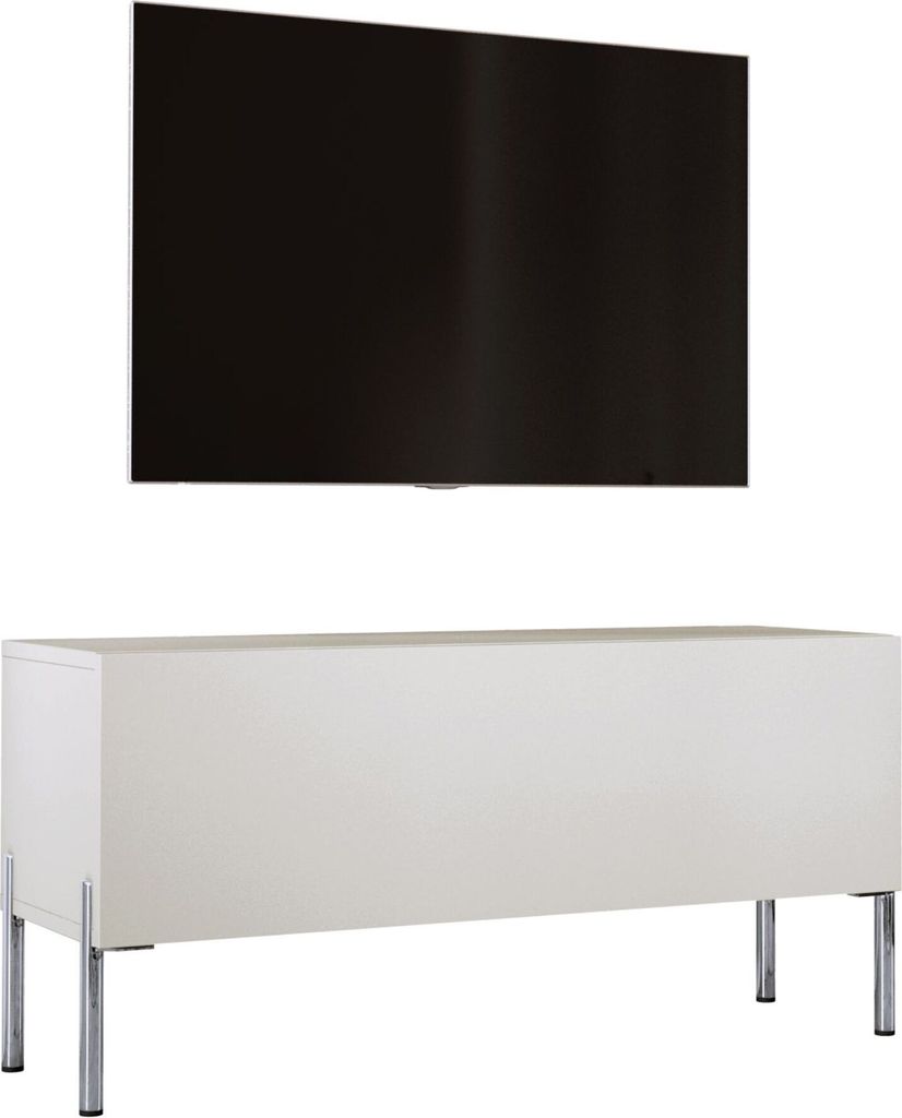 TV-SCHRANK : Kaschmir mit Beinen in Chrom, 100 x 52 x 32 cm