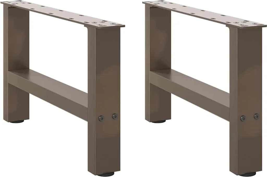 Gambe Tavolino Acciaio Naturale 2 pz 50x30 cm - Design Industriale