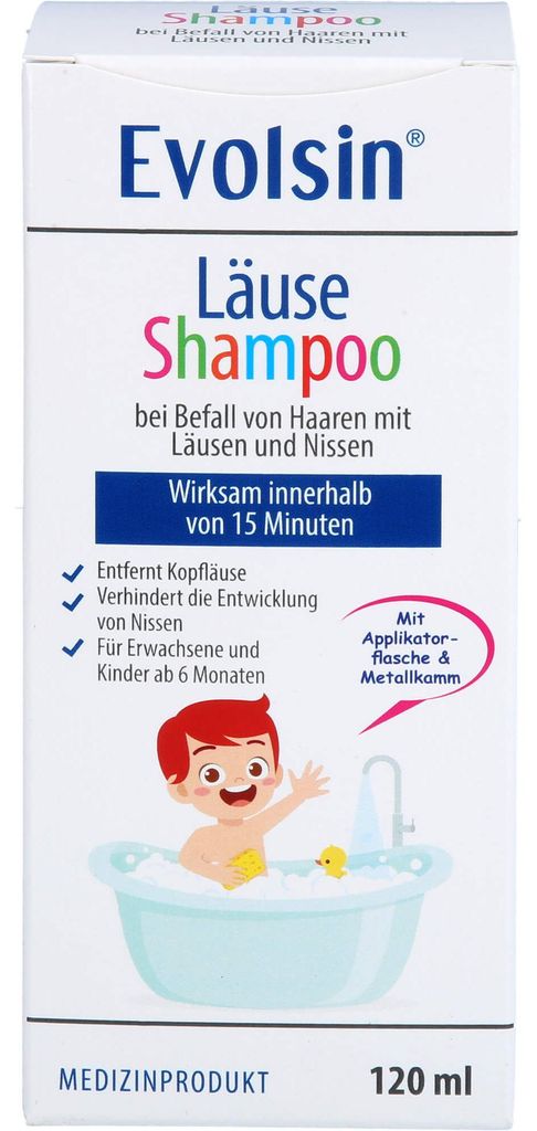 Evolsin Läuseshampoo mit Läusekamm, 120 ml Shampoo Produktbild 