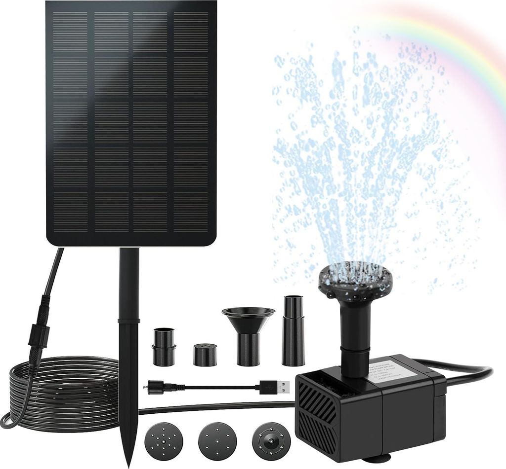 2.5W Solar Springbrunnen, USB Teichpumpe mit Kaufland.de