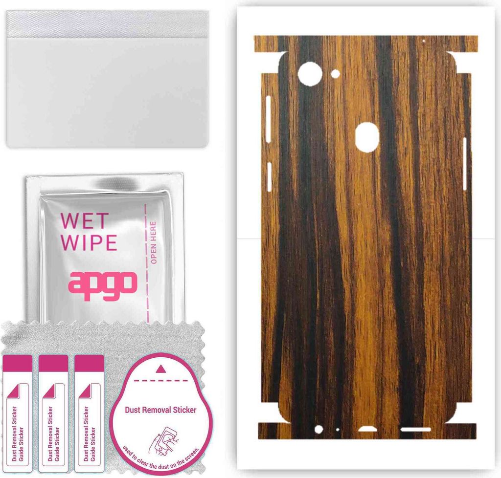 apgo Rückseite + Seiten Schutzfolie, Skin, kompatibel mit Oppo F7, Hinten Displayschutzfolie aus Vinylfolie, kratzfest, einfache Montage - Tigerwood
