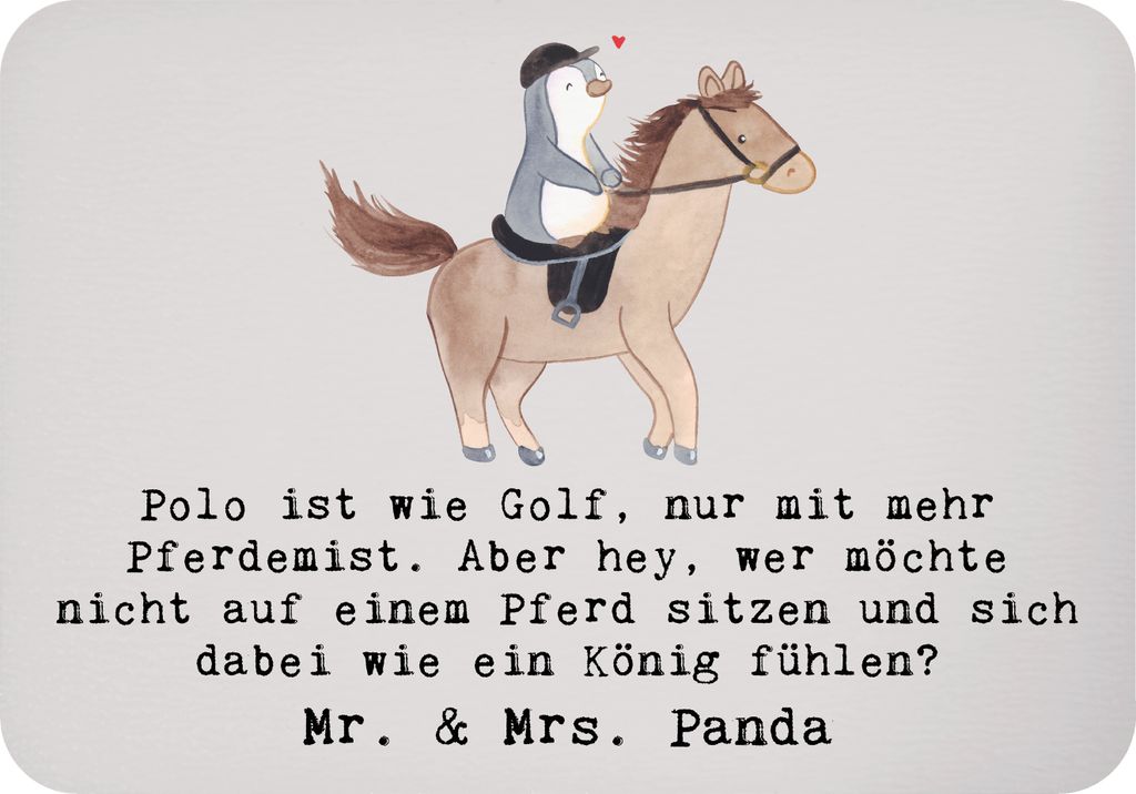 Mr. & Mrs. Panda magnet Polo Abenteuer - Grau Pastell - Geschenk, Teamsport, Sportler, Geschenke, haftmagnet, Pferde, whiteboardmagnet, Kühlschran...