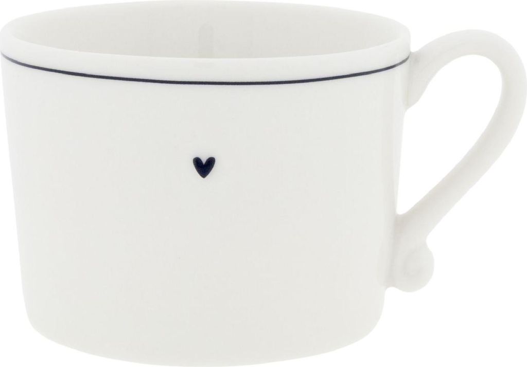 Tasse, Becher Heart & Line weiß mit schwarzen Herz 300ml Bastion Collections
