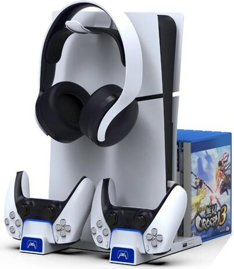iPega Supporto di ricarica multifunzionale per PS5 Slim Bianco