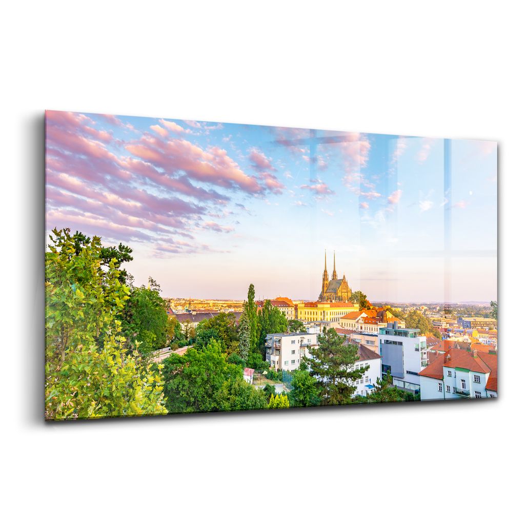 Glasmalerei - dekorative Malerei - moderne Malerei - 140x70 - Gebäude Brno Czechs