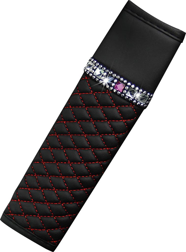 Glänzende Strass-Dekor Auto-Sicherheitsgurtbezug Atmungsaktives Kunstleder-Schulterpolster Komfortables Fahren Autozubehör