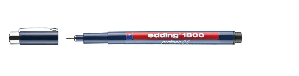 Stylo Dessin Technique Edding 1800 Profipen 0,5mm Noir en Pack de 10 Pcs
