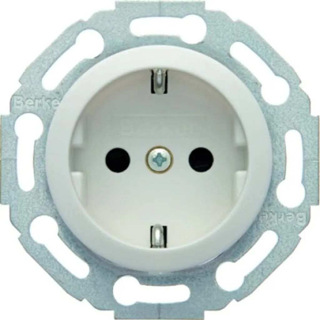 Prise électrique murale blanche brillante 1 poste - Modèle Socket 4755 - 2