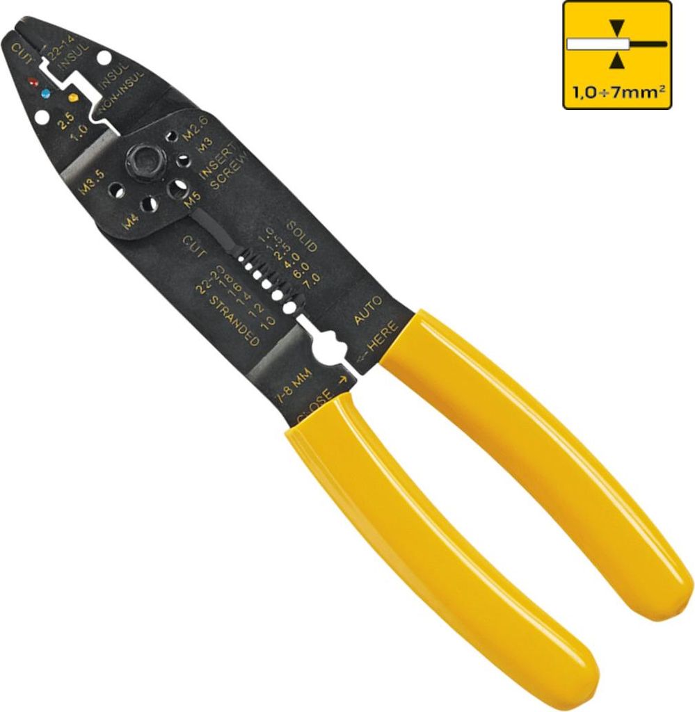 Crimpzange für Kabelschuhe, 210 mm