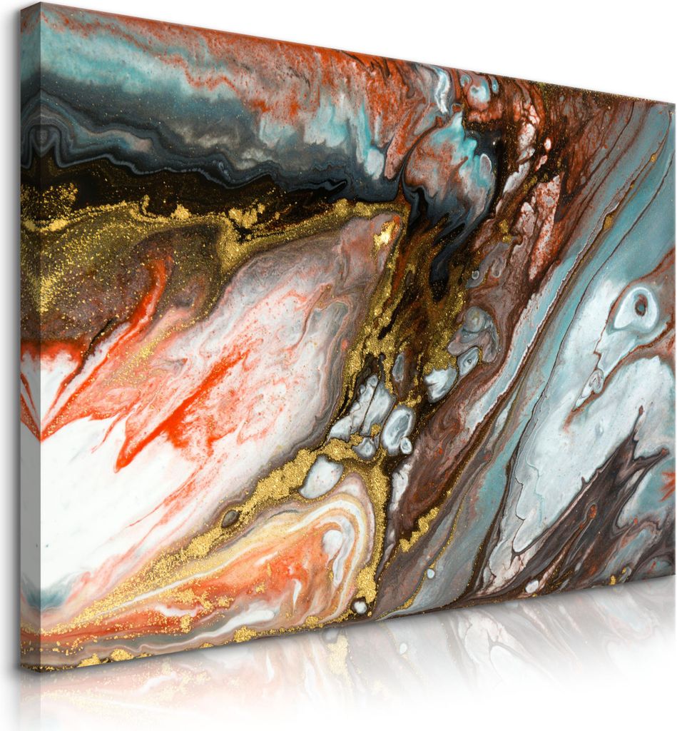 Muralo Leinwandbild Canvas für Büro BUNTE ABSTRAKTION Marmor Moderne Muster Br. 90cm x Hö. 60cm