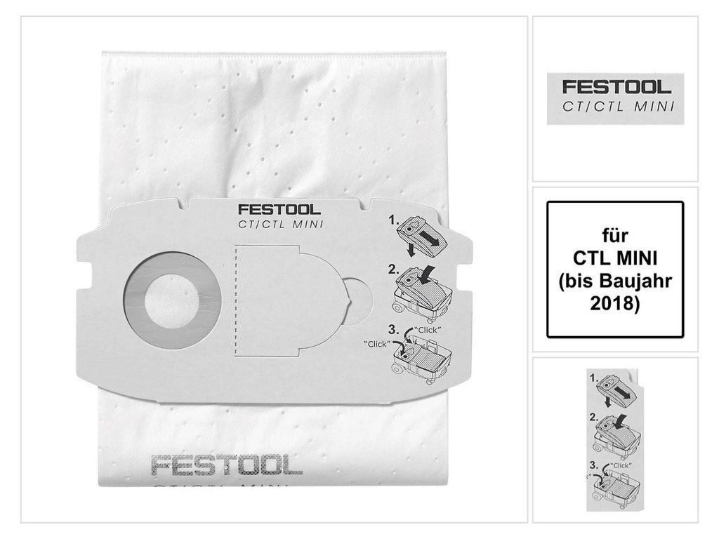 FESTOOL Sacchetti filtranti FIS-CT Mini (5 pezzi) Immagine del prodotto 