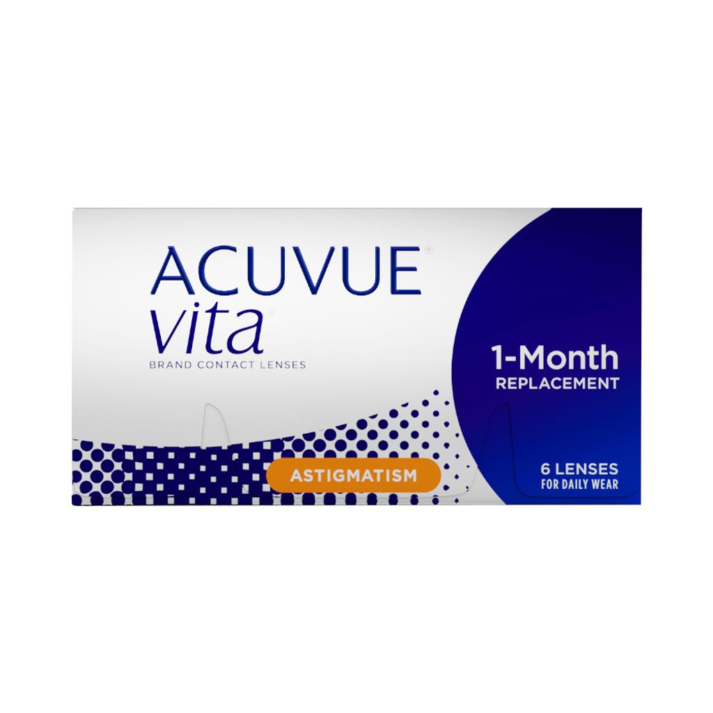 ACUVUE VITA for ASTIGMATISM - 6 monthly lenses - Sph: +0.0, Cyl: -0.75, Ax: 90, BC: 8.6, D: 14.5