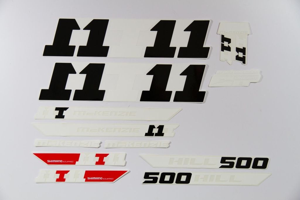 Fahrrad Nachbildung Satz Aufkleber Rahmen frame Decal Sticker MC KENZIE schwarz weiss