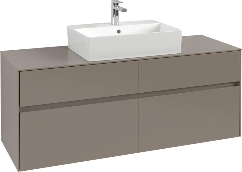 V&B Waschtischunterschrank Collaro 140x54,8x50cm, f WT mi, LED 10W, wine r