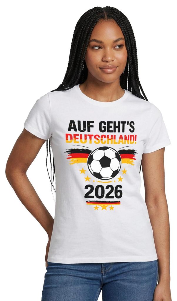 Spreadshirt Auf Geht's Deutschland 2026 Fußball Fan Frauen Produktbild 