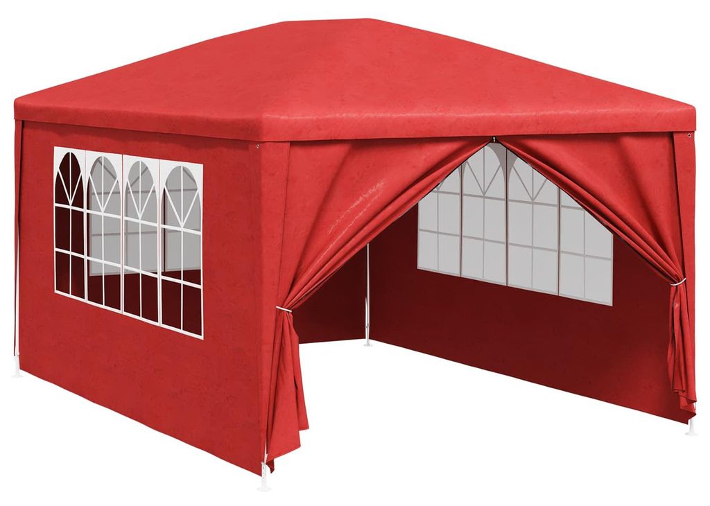 vidaXL Party-Zelt 400 x 300 x 255 cm Rot PE und Stahl Produktbild 