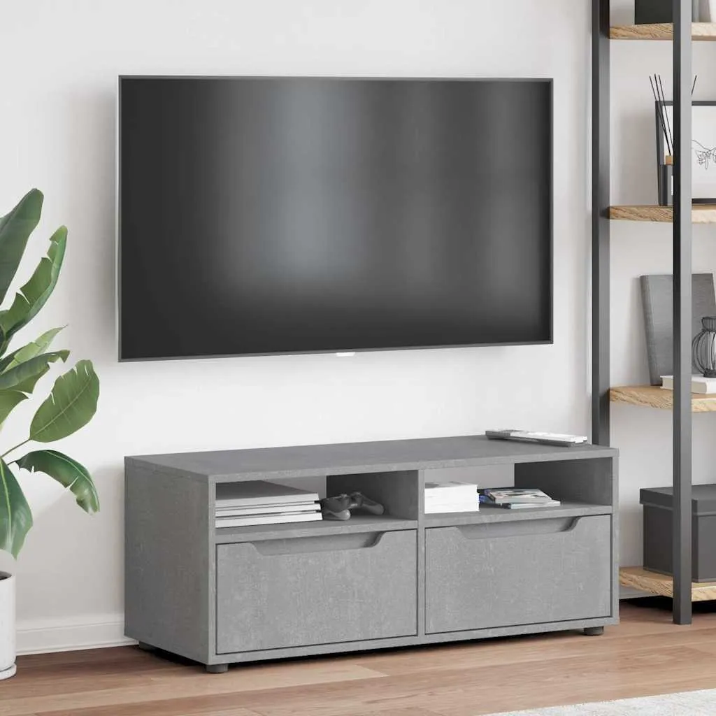 vidaXL Mobile TV VISNES grigio cemento 100x40x38 cm Materiale a base di legno - 4