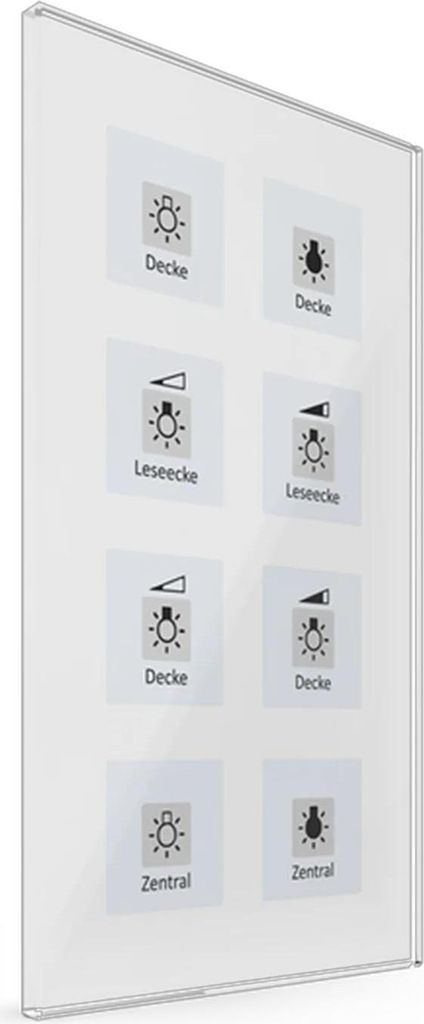 MDT KNX Glastaster 8fach Plus weiß inkl. Beschriftungsfolie, 1 Stk.