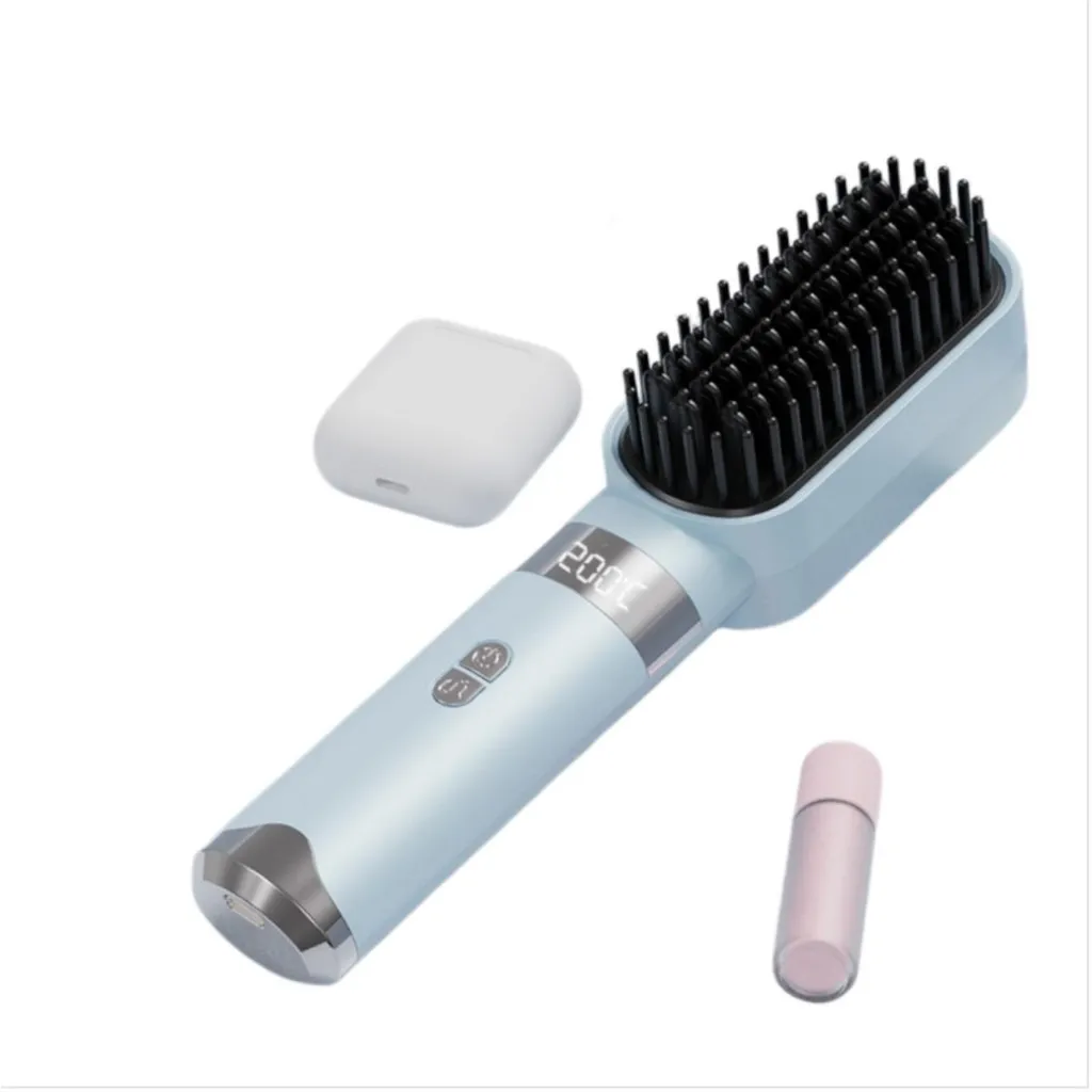 Peigne lissant rechargeable pour voyage et retouches rapides sans fil