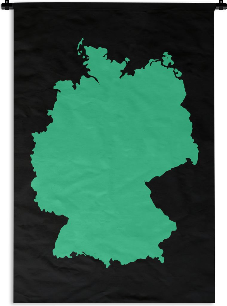 MuchoWow Wandteppich Wandbehang Europakarte - Deutschland - Mintgrün 60x90 cm Tapisserie Dekoration Wandtuch - Foto-Teppich - Abwaschbar