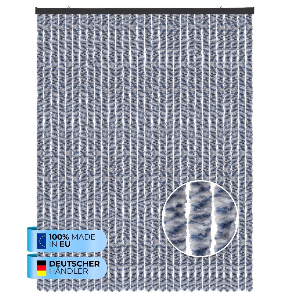 Fleecový závěs (140x200 cm) na dveře "Mottled blue" jako Obrázek produktu 