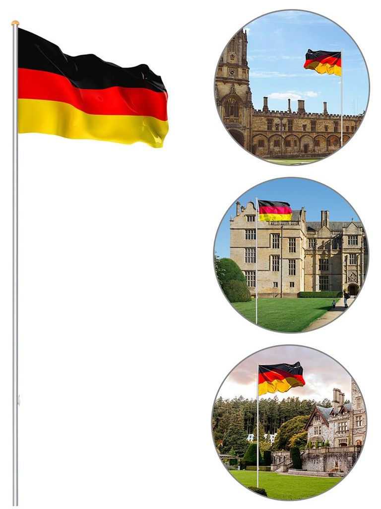 Vigevee Fahnenmast Flaggenmast Fahnenstange Deutschlandflagge 6.5m Flagge Mast Deutschlandfahne Stange Flaggenstange Flaggen